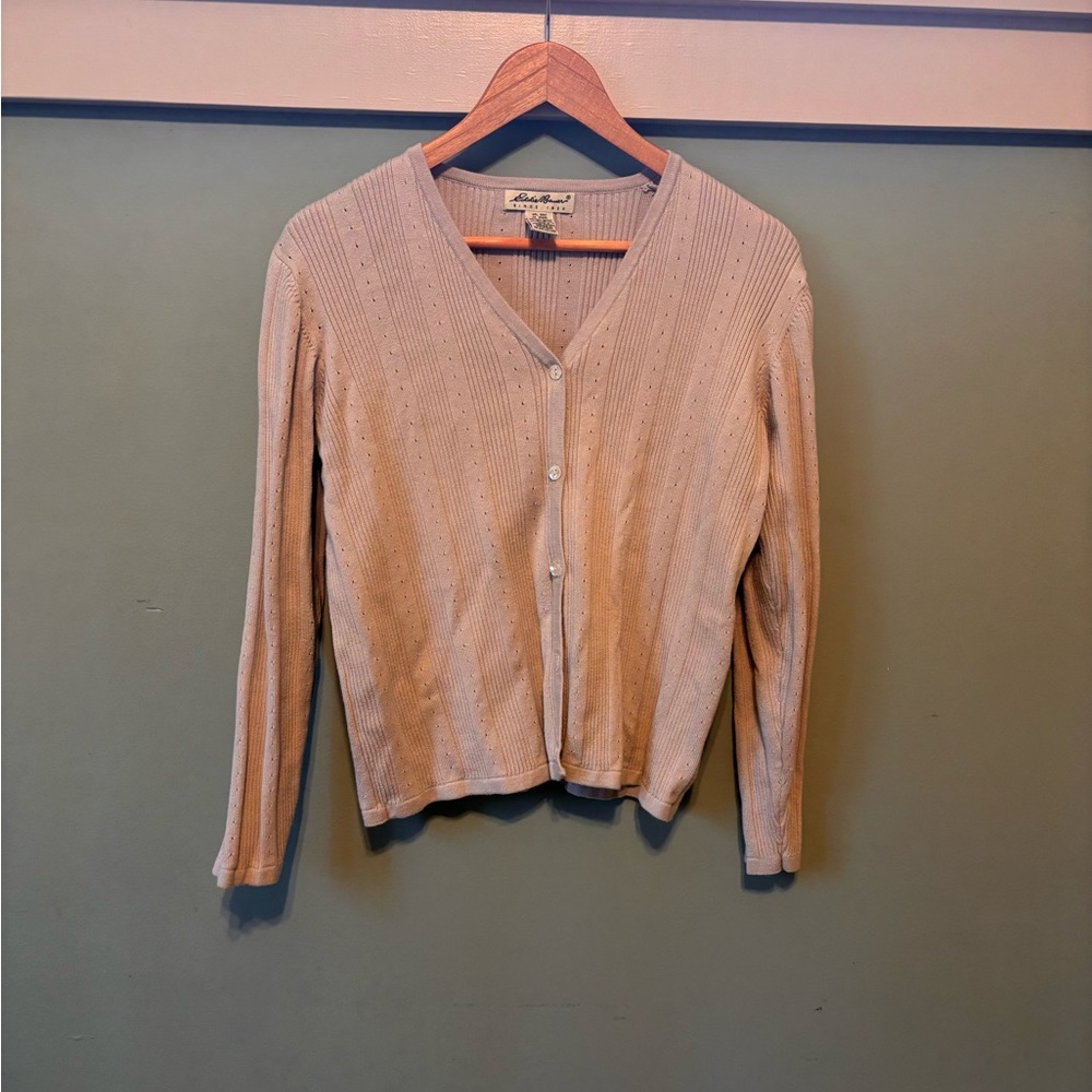 Eddie Bauer Women's Tan Cardigan Sweater